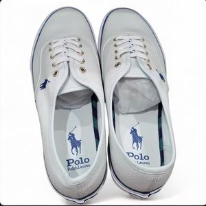 🌺🌺Polo Ralph Lauren Men's Keaton Leather-Trim Canvas
Sneakers Light Blue